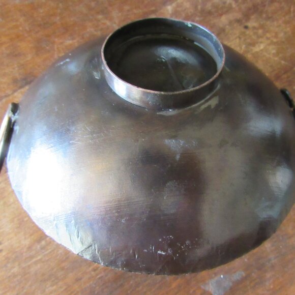 Copper and Enamel Dish with Handles Mid Century - Picture 3 of 3